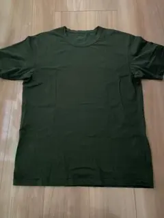 ユニクロ　エアリズム　無地Tシャツ 半袖 カーキ　ダークグリーン M