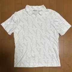 Calvin Klein ホワイト×ベージュ 総柄 ポロシャツ　S/P/CH