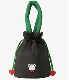 【新品】ファミリア　巾着バッグ　ブラック