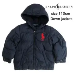【美品】ポロラルフローレン 110cm ビッグポニー刺繍 ダウン キッズ