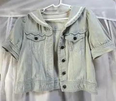 『リズリサ♡最終値下げ』セーラー襟付きショートデニムジャケット