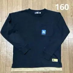 トレーナー ポケット付き　黒　160 バックプリント　ロゴス　長袖