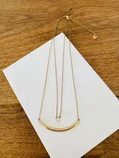ネックレス　2連　スワロフスキー