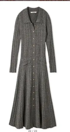 スナイデル　フロントボタンニットワンピース　杢グレー　未使用