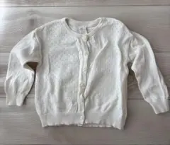 H&M 透かし編み ホワイトカーディガン 90〜95cm