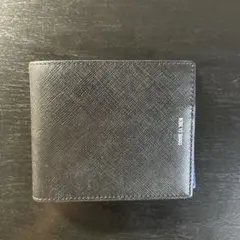 COMME CA MEN 二つ折り財布 黒と青 合成皮革のサムネイル
