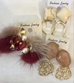 3点セット　559 ハンドメイド　樹脂　金属　ピアス　イヤリング　まとめ売り