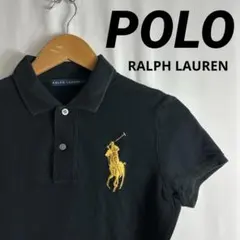POLO RALPH LAUREN 黒 ブラック ポロシャツ ビッグポニー 刺繍