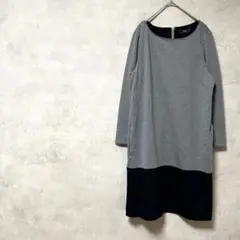 エスピエ　大きいサイズ　チュニック　7分袖　体型カバー　ボートネック　グレー　黒