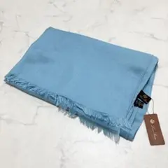 未使用品保管品 ロロピアーナ カシミヤ シルク 大判ストール イタリア製 水色