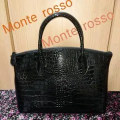 Monte rosso エナメルハンドバッグ クロコ型押し（ブラック）のサムネイル