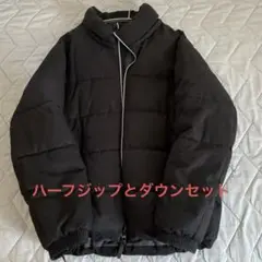 アドラー似　ダウンジャケット RED CAP GIRL グレー スウェット