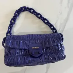 PRADA ギャザー加工 ショルダーバッグ 紫