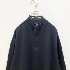 90s EXOFFICIO ハーフジップニット セーター ブラック 古着 USAのサムネイル