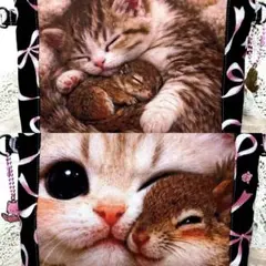 2890✨✨フェイス猫✨シャムちゃん　フラットミニポーチ　ハンドメイド 2890✨✨フェイス猫✨シャムちゃん フラットミニポーチ ハンドメイド
