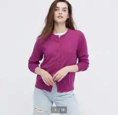 ユニクロ　ＵＶカットクルーネックカーディガン　ピンク　Ｍ　新品未使用