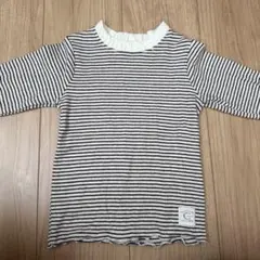 バースデイ ストライプ フリル付き長袖カットソー 100cm