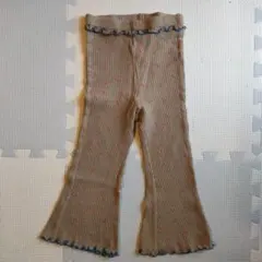 マーキーズ　ブラウン　ベージュ　ワッフルメローフレアーパンツ　110cm