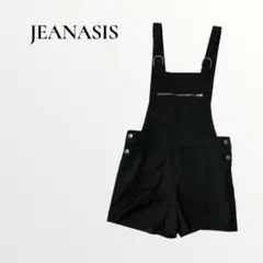 ジーナシス オーバーオール ブラックデニム ショートサロペット ブラック Fのサムネイル