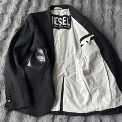 DIESEL テーラードジャケット 46 グランジ加工 y2k ブラック M