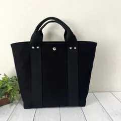 帆布トートバッグ 本革ハンドル パラフィン/ 三角マチ/ハンドメイド