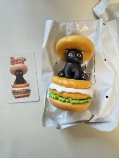 Hamburger Meowモフサンド 黒猫ハンバーガーフィギュア