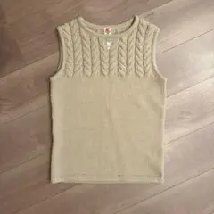 courrèges ノースリーブ ニット ベージュ