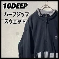 10DEEP テンディープ ハーフジップ スウェット 刺繍ロゴ