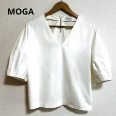 ♡MOGA♡モガ　五分袖コクーンスリーブ　カットソー　光沢感　白のサムネイル