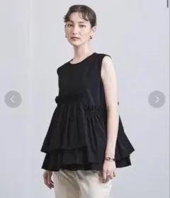 ユナイテッドアローズ　ティアード ギャザー ノースリーブ ブラウス
