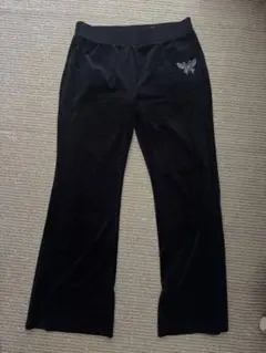 H&M ベロアブラック フレアパンツ M