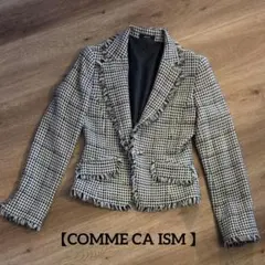 【COMME CA ISM】 フリンジ付き千鳥格子柄ブレザー　 Mサイズ
