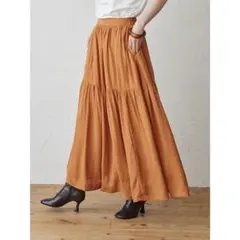 新品タグ付き アメリカンホリック ティアードギャザースカート オレンジ