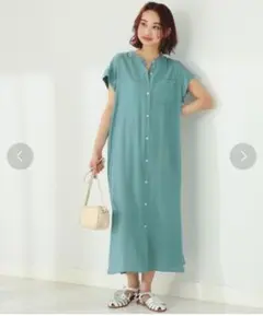 B:MING by BEAMS / バンドカラー シャツ ワンピース