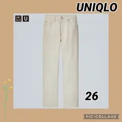 UNIQLO レギュラーフィットストレートハイライズジーンズ 01オフホワイト
