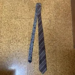 COMME CA ISM ブラウンストライプネクタイ