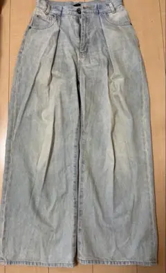 JEANASIS ジーナシス タックデニムワイドパンツ