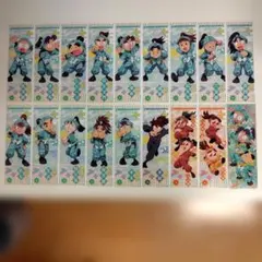 ダブり無し 忍たま乱太郎　ロングステッカー 一年生 ドクたま 18枚セット