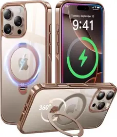 【透き通る上質感・定点360°回転】CASEKOO iPhone 16 Pro