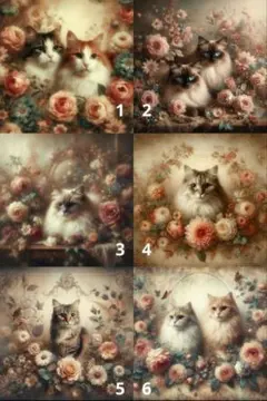 オーダーパネル No．1アンティーク猫 デニム黒猫❤ブックカバー