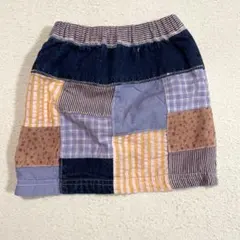 デニム　パッチワーク　スカート　100cm キムラタンのサムネイル