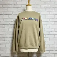 紺タグ old stussy ロゴ 刺繍 スウェット ベージュ 90s 00s