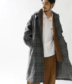 チェックステンカラーコート【FREAK’S STORE】