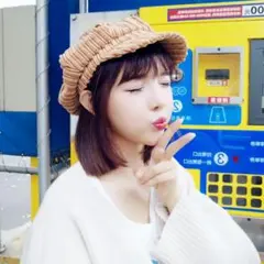 送料込み　新品太コーデュロイ　キャスケット　ベージュ