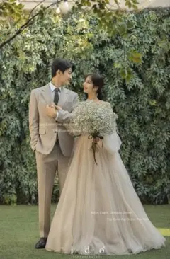 LL ぽっちゃり花嫁◎ 3Way アイボリー シフォンチュールドレス