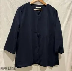 セットアップ M フォーマル パンツスーツ 卒業式 ネイビー ノーカラー 入学