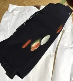 羽織 着物 羽 黒 高級 レトロ 日本 昭和 葉