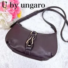 ■ U by ungaro 日本製 レザーショルダーバッグ シルバー金具