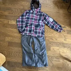 PONTAPES 子ども用スノーウェア（ピンクチェック）　130cm