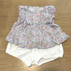 アプレレクール　花柄スカラップセットアップ　ピンク　80cm